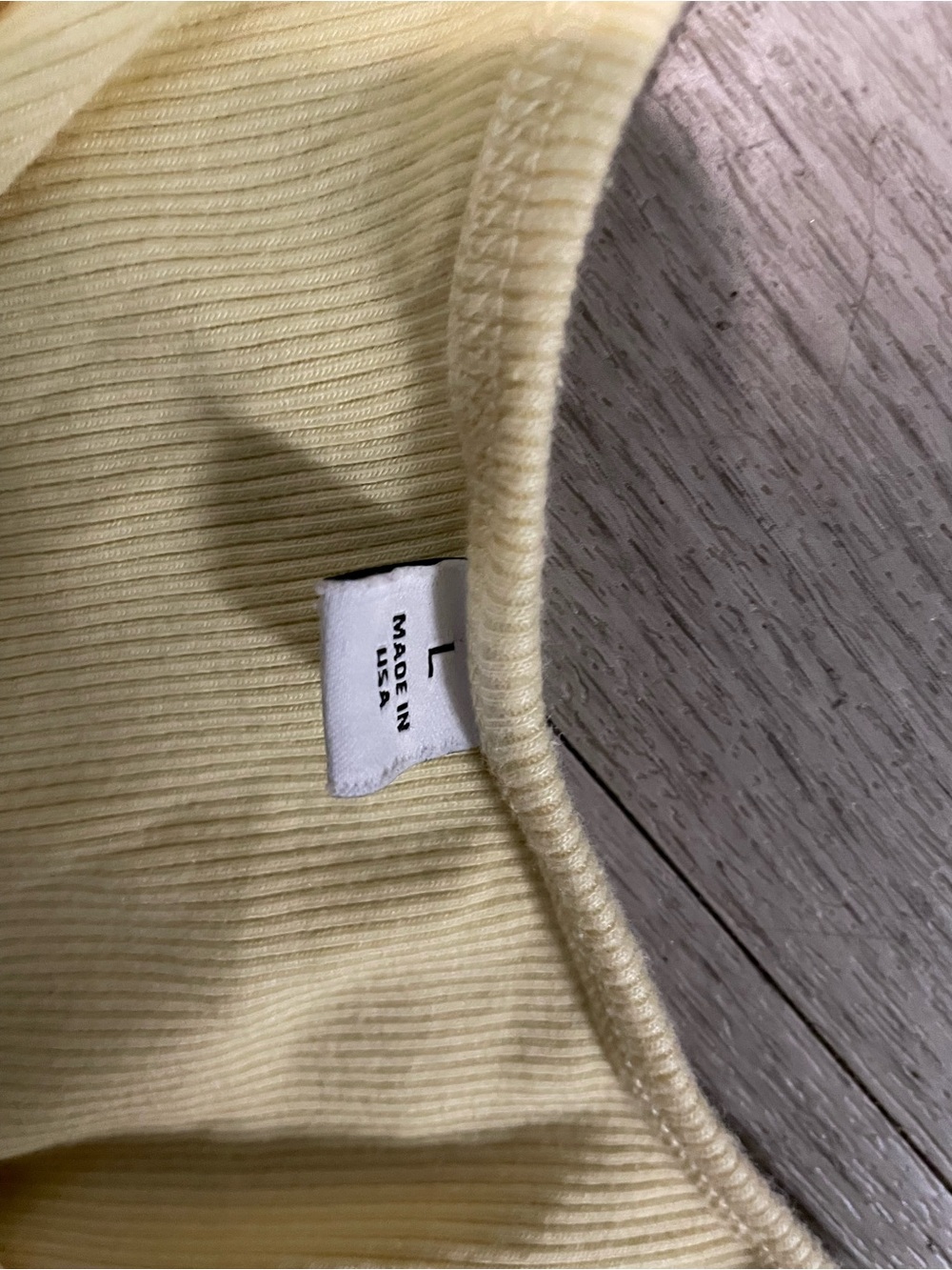 Womens Yellow Ribbed Tank Top - Picture 2 of 2